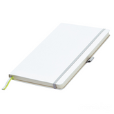 Olmecs PU Soft Leather Covered Notebook With Elastic Strap - White